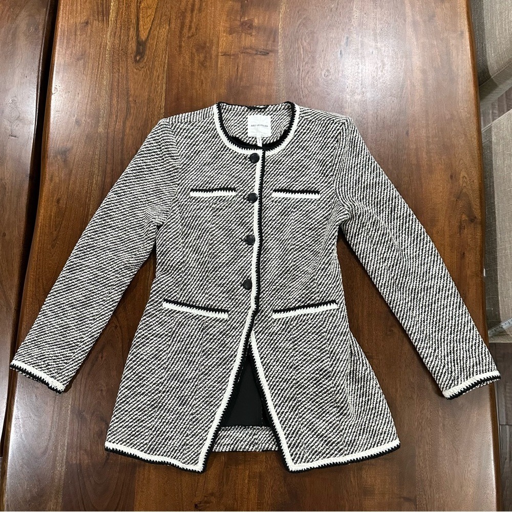 Anthropologie Avec Les Filles Tweed Blazer Jacket Size Small - Picture 2 of 7